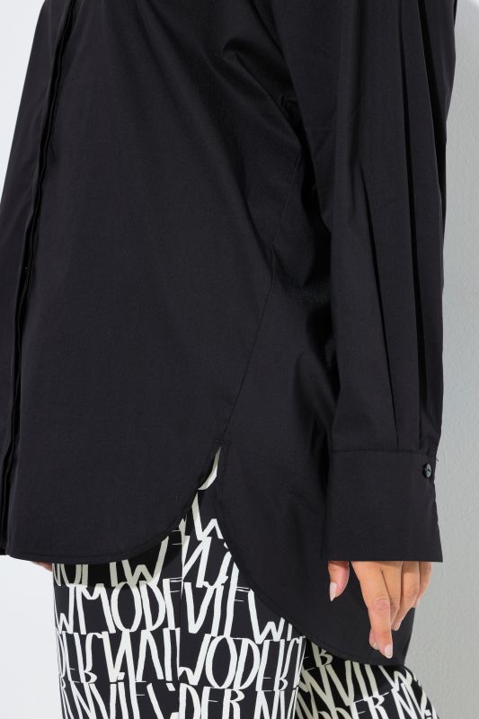 Stretch Cotton Blend Tunic Shirt