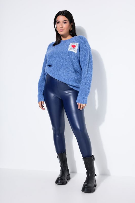 Coated Elastic Waist Slim Fit Leggings