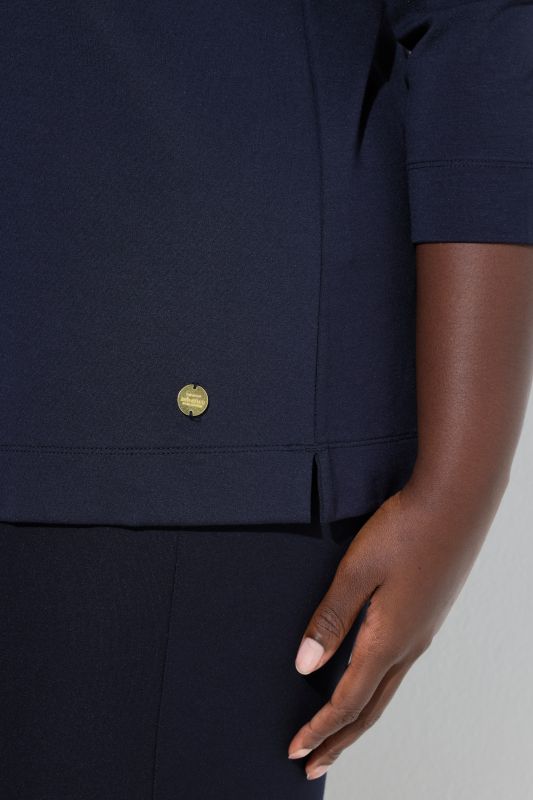 Split Neckline 3/4 Sleeve Tee