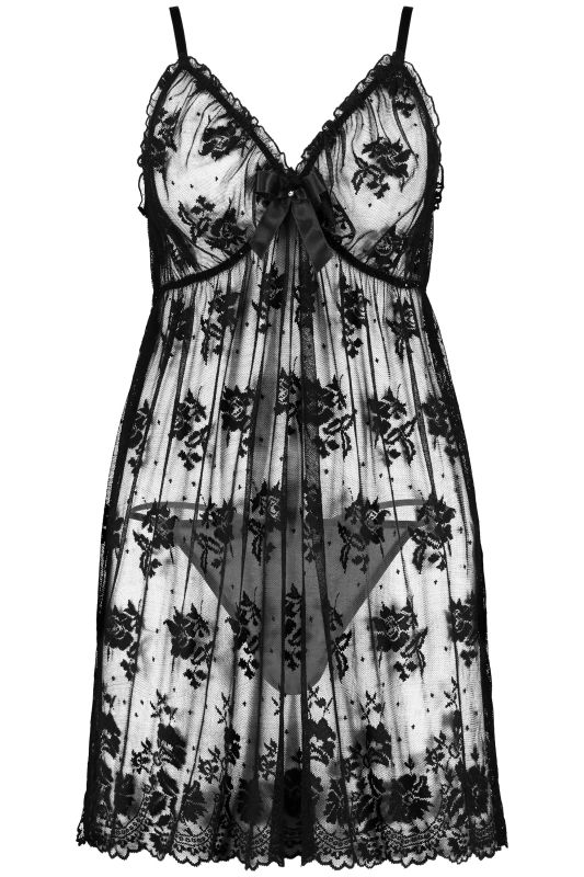 Floral Lace Negligee Set