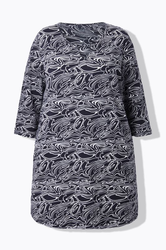 Swirl Print Pocket Knit Tunic