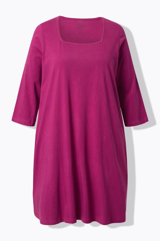 Square Neckline Knit Swing A-line Pocket Tunic