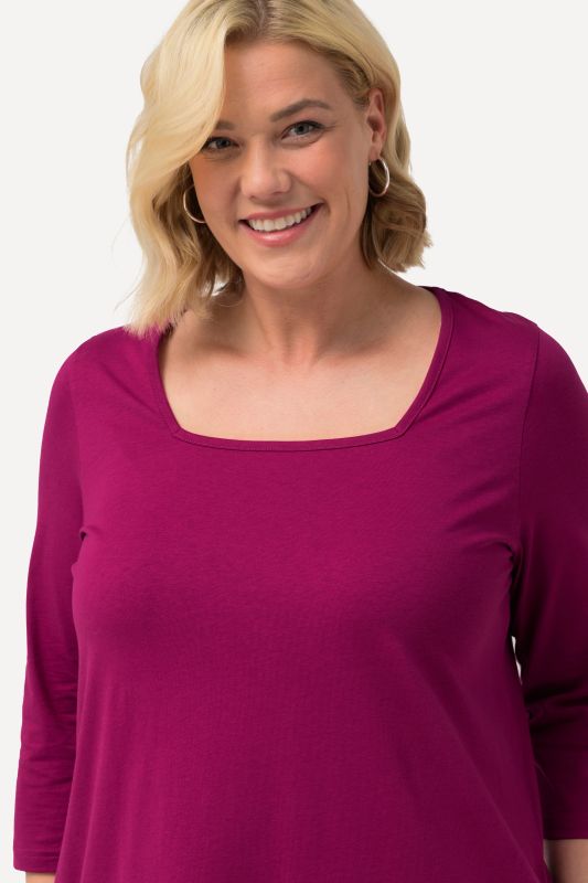 Square Neckline Knit Swing A-line Pocket Tunic