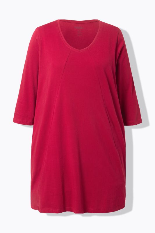 V-Neck Seam Knit  A-line Swing Tunic