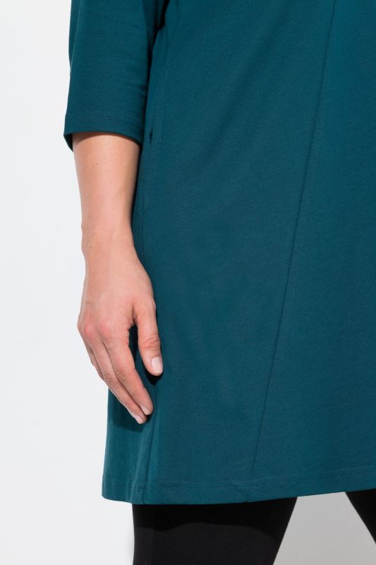 V-Neck Seam Knit  A-line Swing Tunic