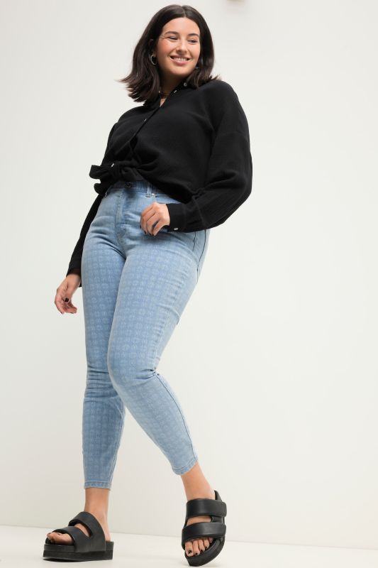 Skinny jeans, 5-pocket, all-over print