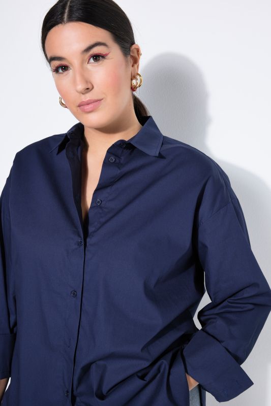 Back Button Long Sleeve Blouse