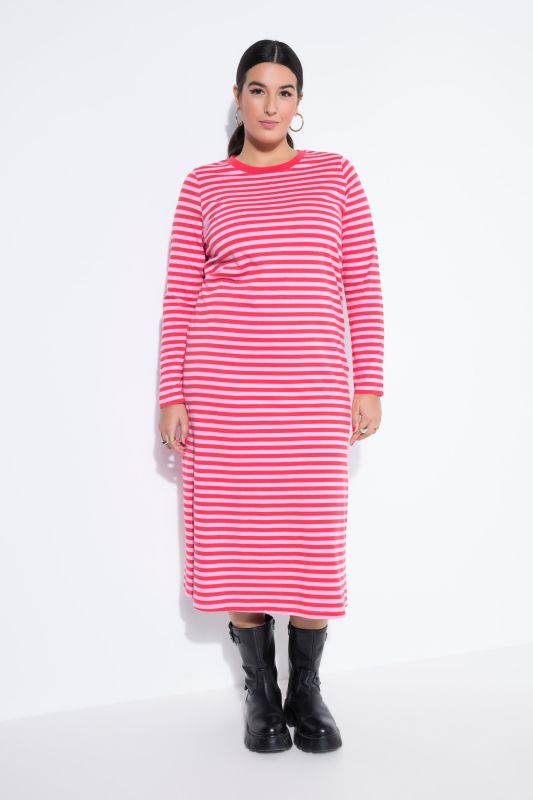 Striped Long Sleeve Jersey Dress