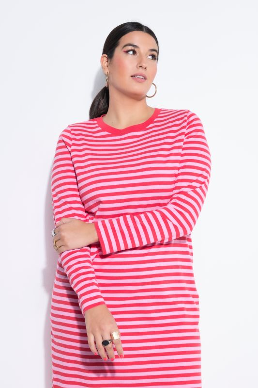 Striped Long Sleeve Jersey Dress