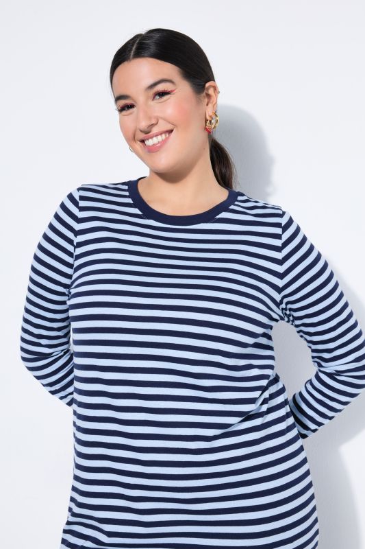 Striped Long Sleeve Jersey Dress