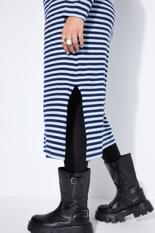 Striped Long Sleeve Jersey Dress