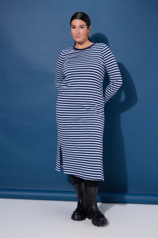 Striped Long Sleeve Jersey Dress