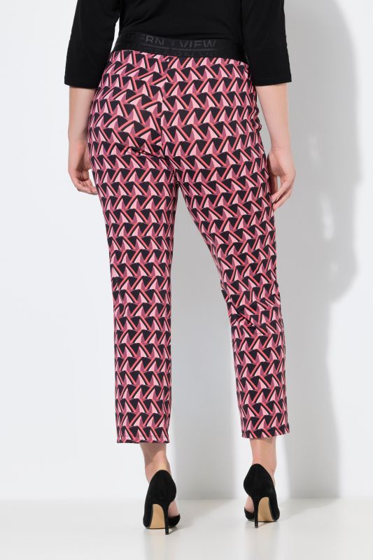 Geometric Print Elastic Waist Pants