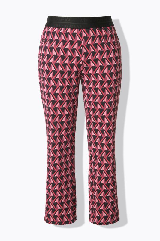 Geometric Print Elastic Waist Pants