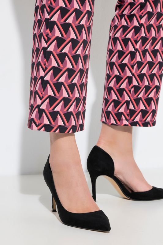 Geometric Print Elastic Waist Pants