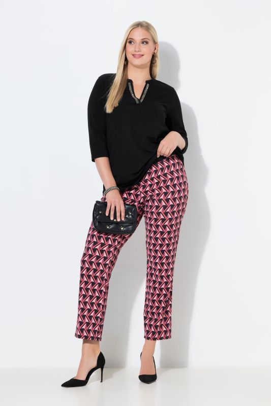Geometric Print Elastic Waist Pants