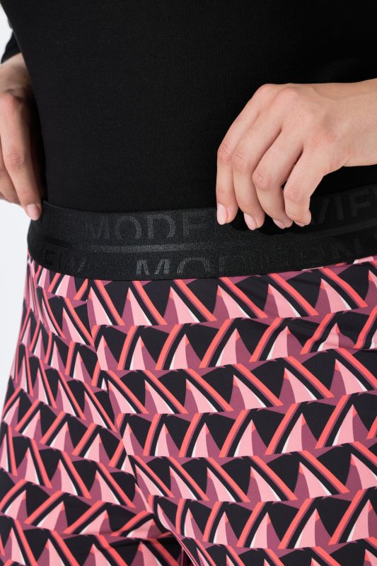Geometric Print Elastic Waist Pants