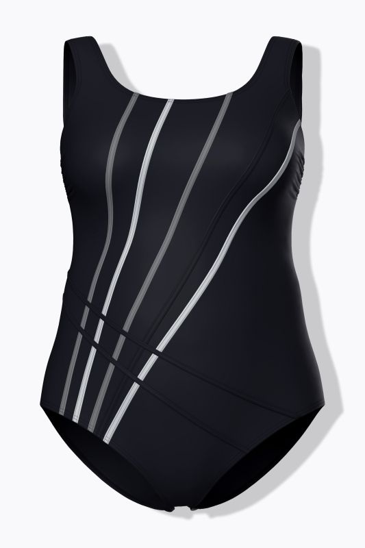 Sporty Striped One Piece Cupless Swimsuit