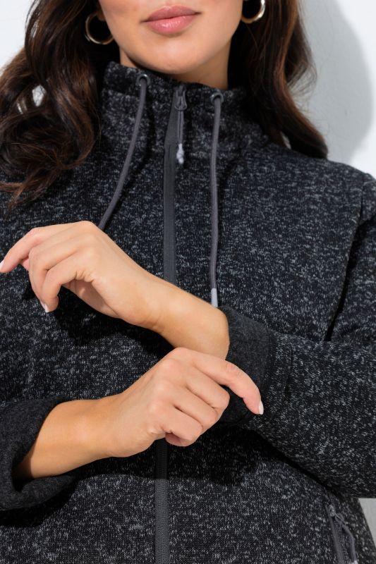 Longline Knit Fleece Jacket