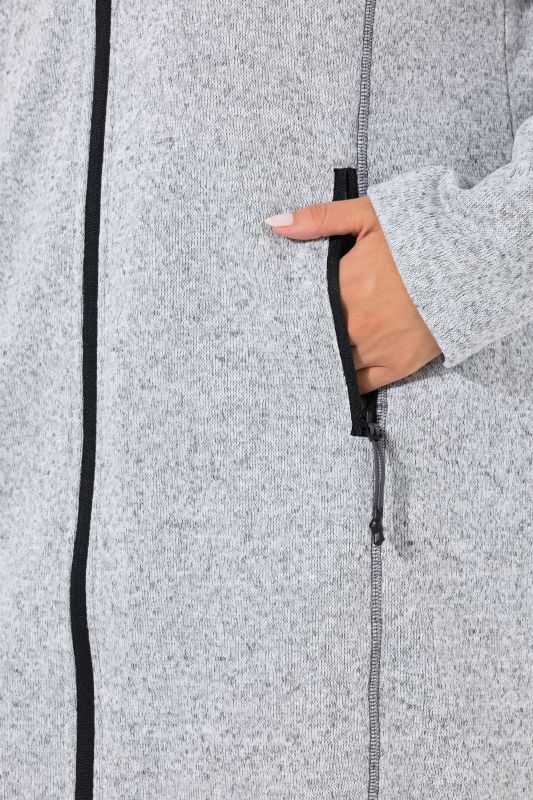 Longline Knit Fleece Jacket