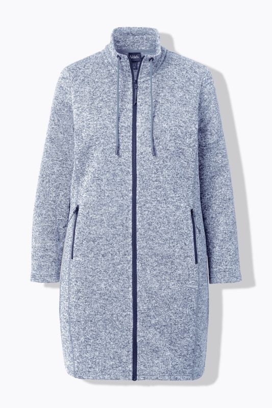 Longline Knit Fleece Jacket