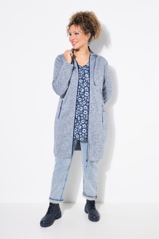 Longline Knit Fleece Jacket