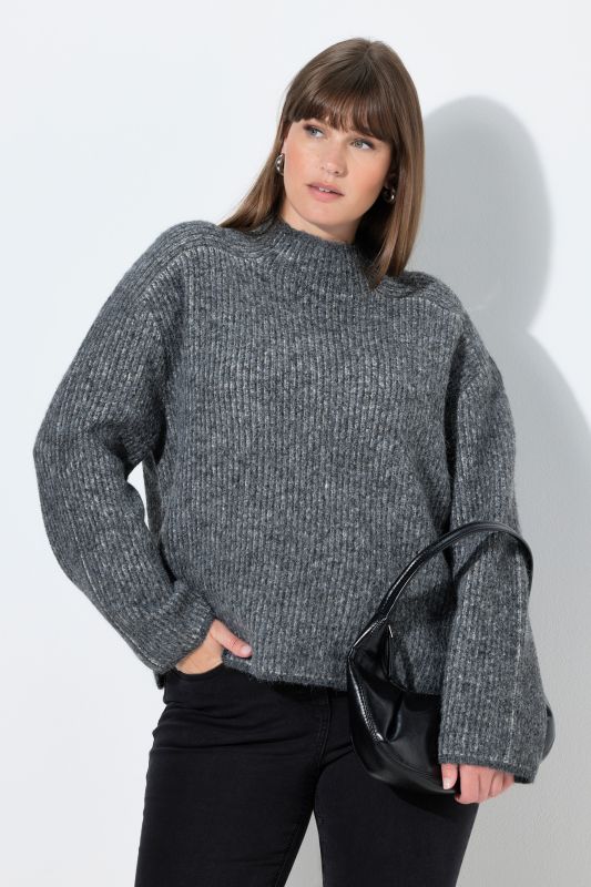 Striped Wool Blend Turtleneck Sweater