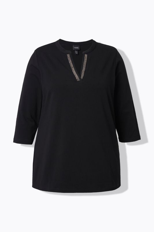 Beaded Detail 3/4 Sleeve Tee