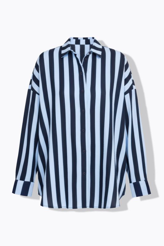 shirt blouse, oversized, muslin, stripes, long sleeve