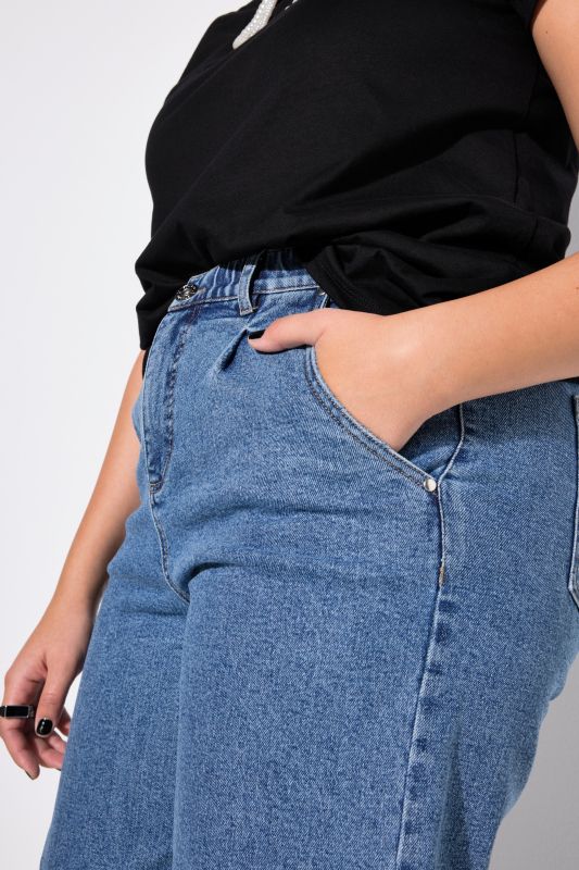 Balloon jeans, wide shape, 5-pockets, elastic waistband
