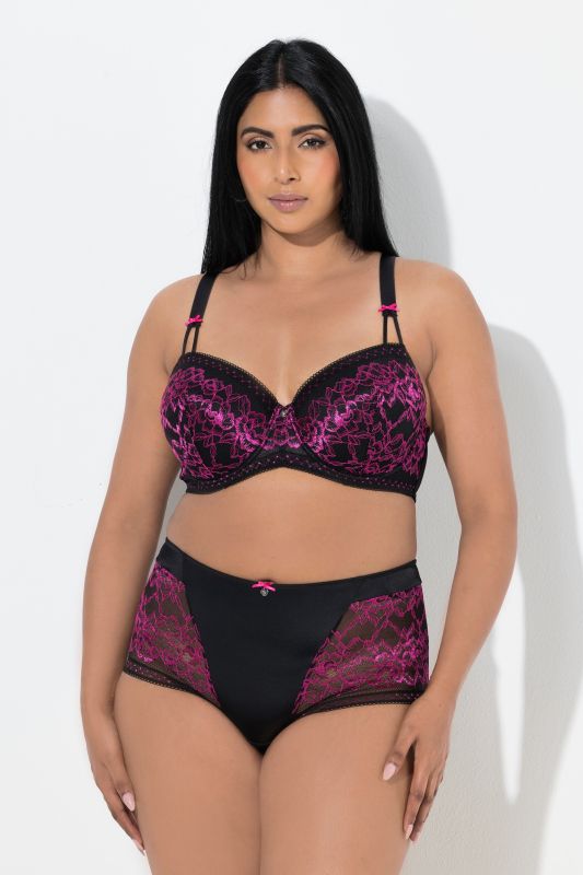 Two-Tone Gold Lace Underwire Bra