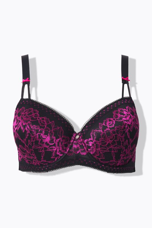 Two-Tone Gold Lace Underwire Bra