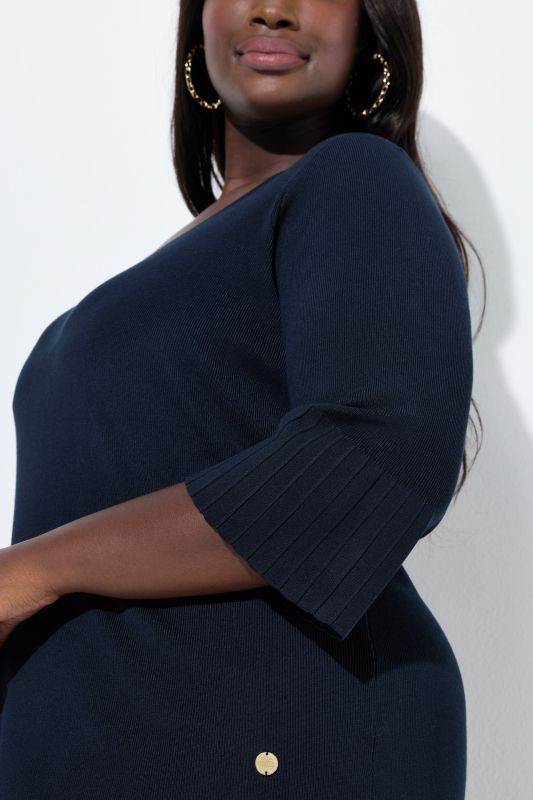 Ribbed Knit V-Neck Sweater