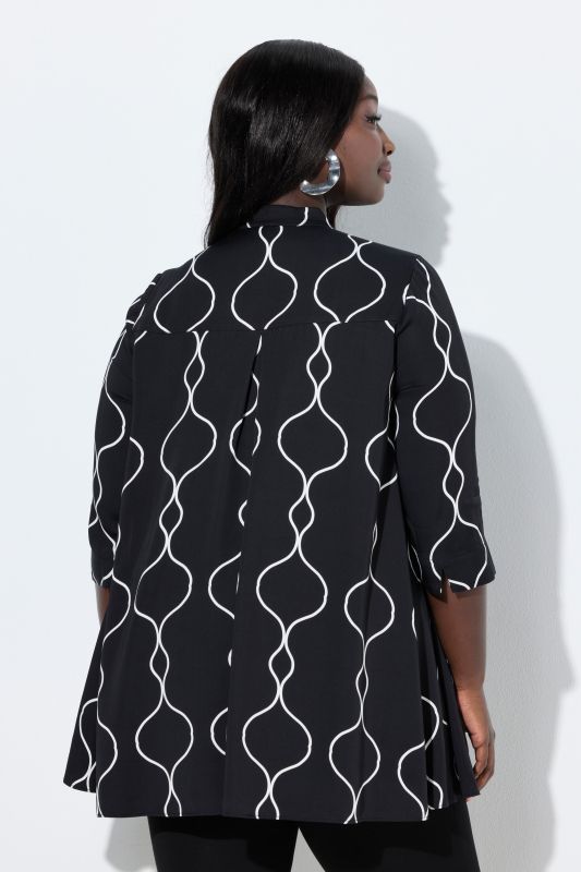 Ogee Print Satin Tunic