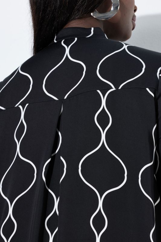 Ogee Print Satin Tunic