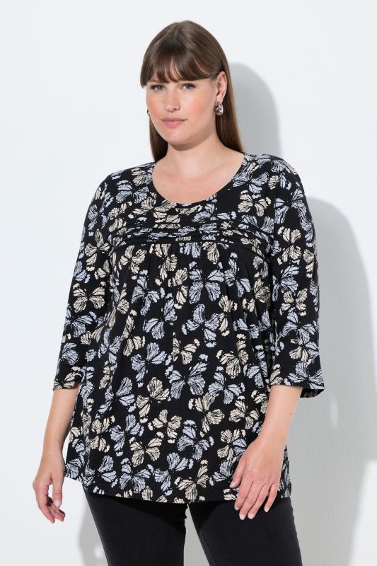 Butterfly Print Bell Sleeve Tee