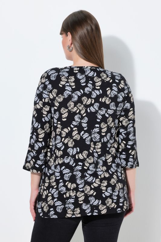 Butterfly Print Bell Sleeve Tee