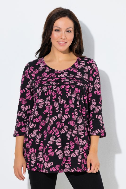 Butterfly Print Bell Sleeve Tee