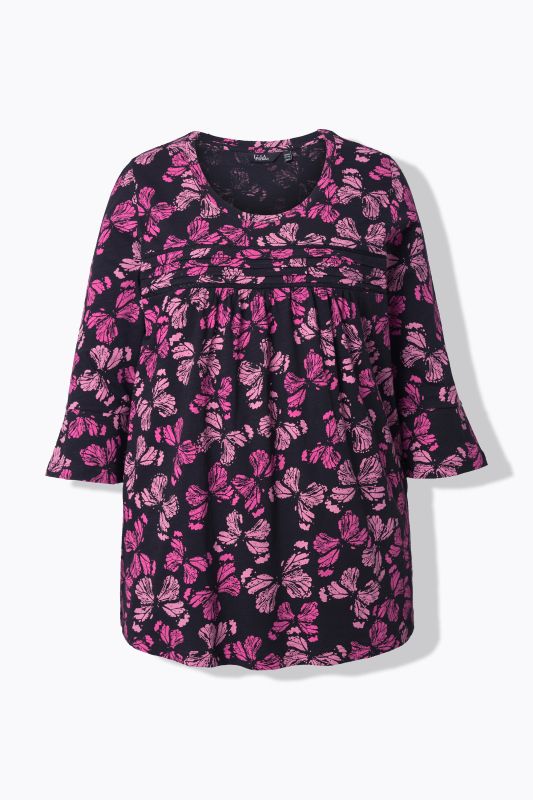 Butterfly Print Bell Sleeve Tee