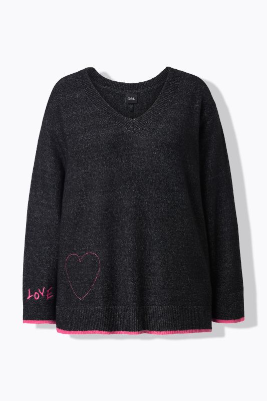 Heart Embroidered Sweater