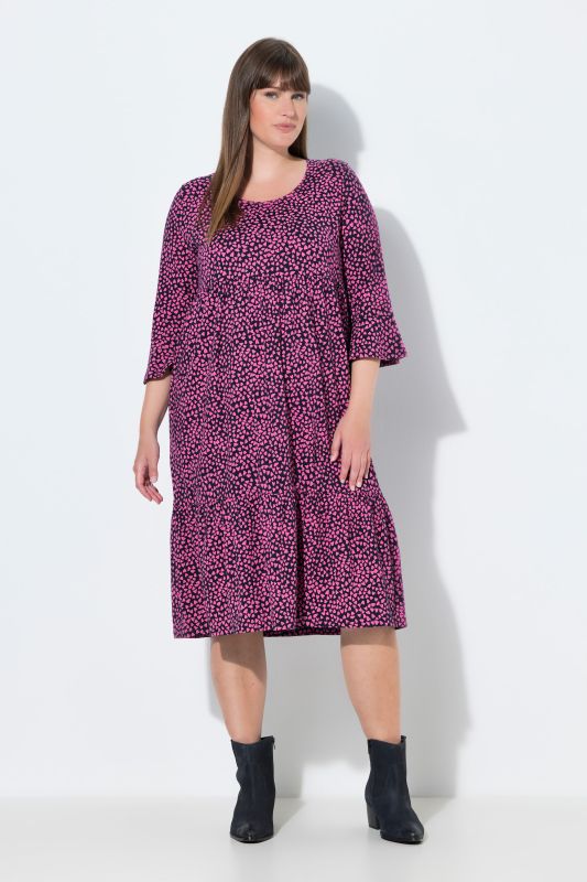 Heart Print Midi Dress