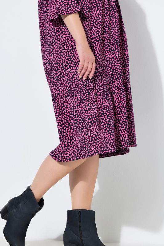 Heart Print Midi Dress