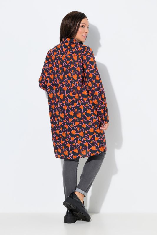 Neon Scribble Heart Print Tunic Dress