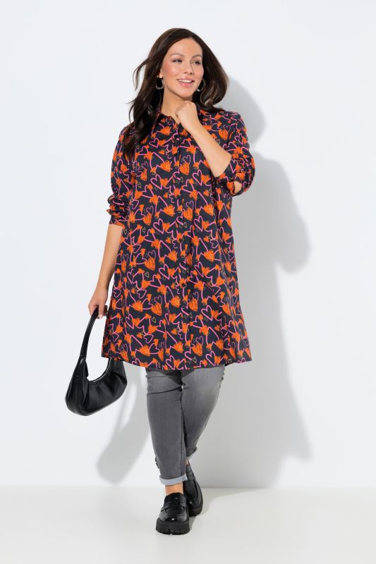 Neon Scribble Heart Print Tunic Dress