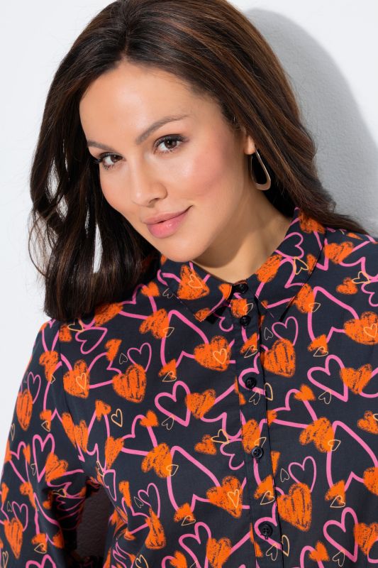 Neon Scribble Heart Print Tunic Dress