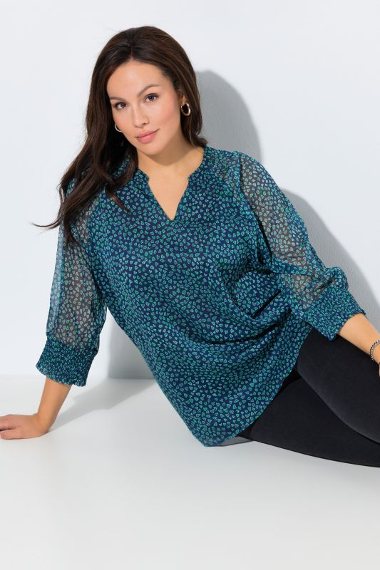 Heart Print Layered Blouse