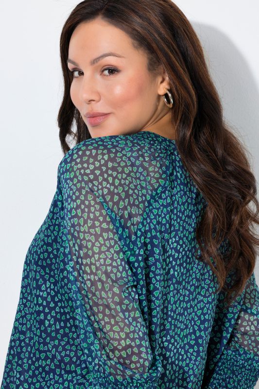 Heart Print Layered Blouse