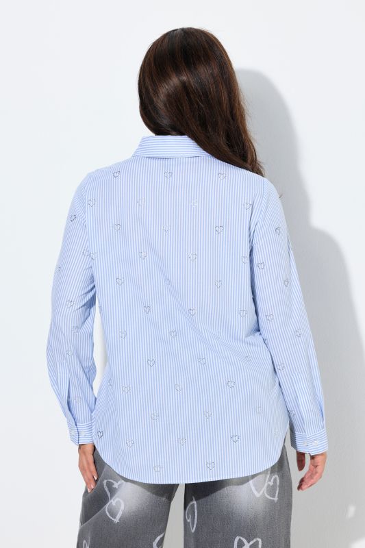 Sparkling Pinstripe Heart Blouse