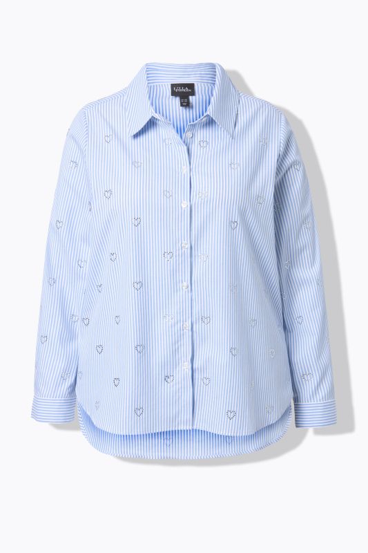 Sparkling Pinstripe Heart Blouse