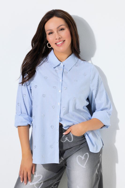 Sparkling Pinstripe Heart Blouse